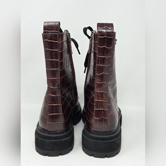 Kurt Geiger London Siva Jewel croc-embossed leather combat boot - Picture 4 of 12